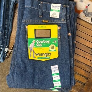 Wrangler 29x38 Men's Pre Wash Slim Fit Cowboy Cut Jeans - Blue